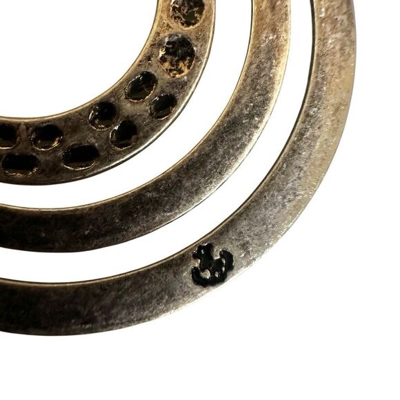 Vintage Premier Designs Around Town Hoop Earrings with Faux Turquoise Accent - Picture 7 of 7